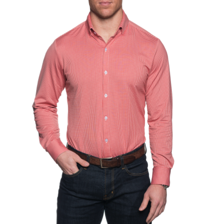 "Hawthorne" | Red Gingham Spread Collar Dress Shirt